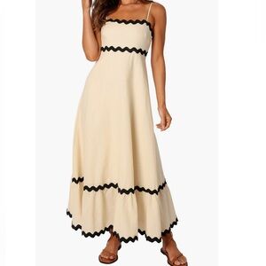 Petal & Pup Cream and Black Maxi Sundress